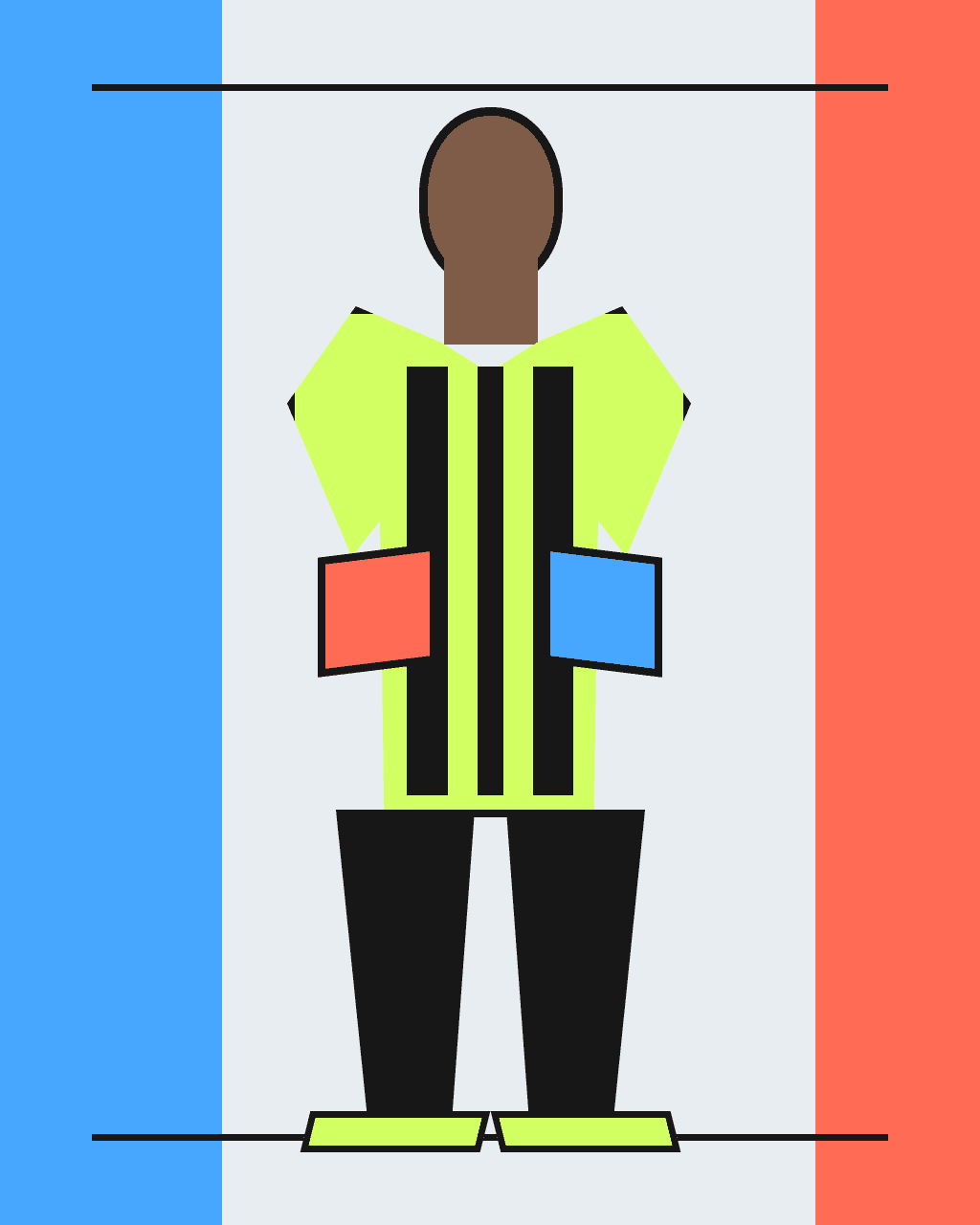 Illustrative ModeForge try-on demo using an authorized portrait and an original garment source